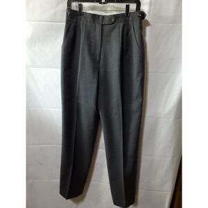 HARVE BERNARD SPORT  WOMEN'S Sz 10 Charcoal 100% WOOL PLEATED DRESS PANTS EUC